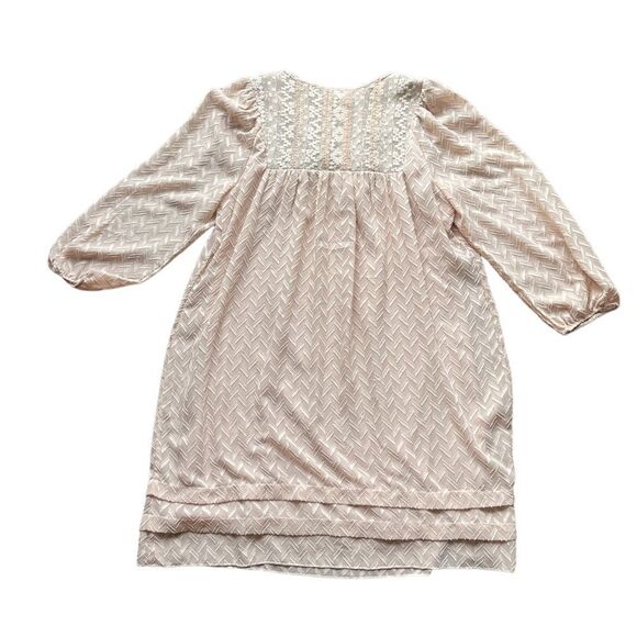 Anthropologie Lace Mini Dress Dusty pink Sequins - Picture 3 of 12